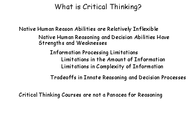 critical thinking strengths and weaknesses