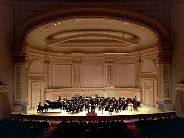 Photo of the Wind Symphony at Carnegie Hall in 2012.