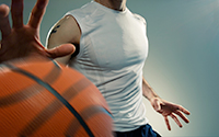 Man playing basketball.