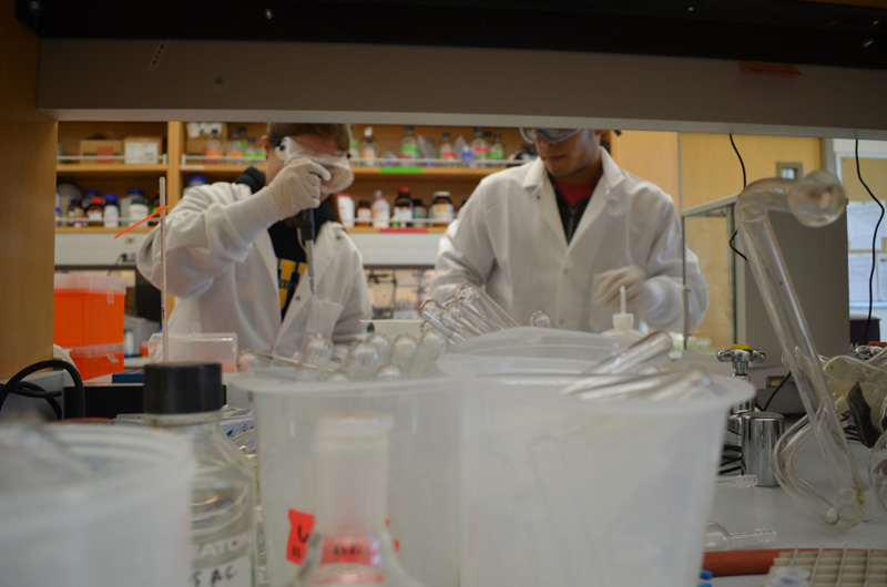 students conducting experiment