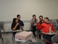 students eating and laughing